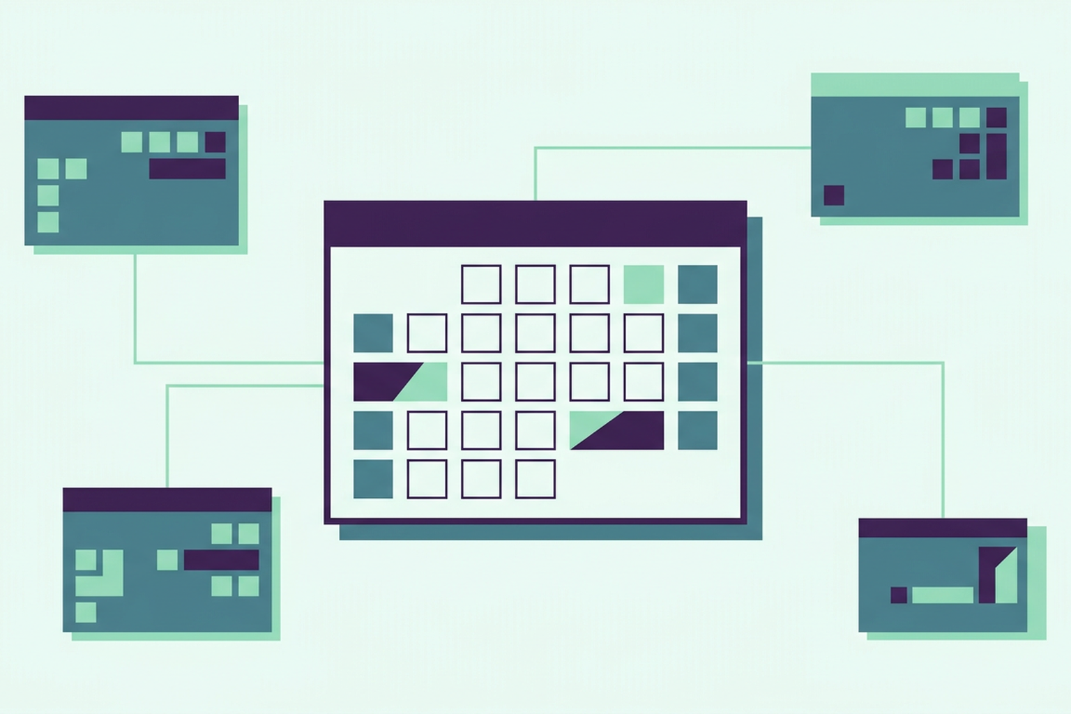 Central calendar connected to the calendars of other booking channels